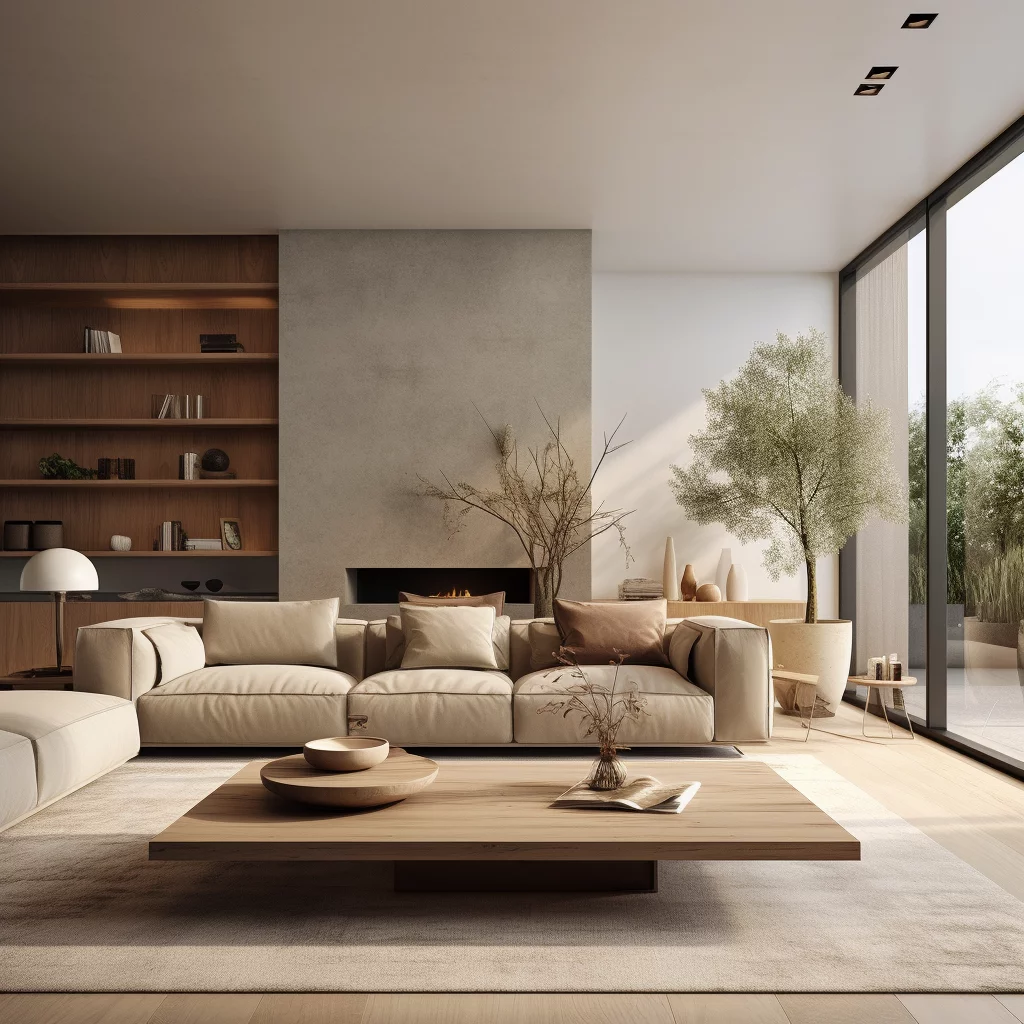 asmabe_low-profile_furniture_with_clean_lines_a_muted_color_palette japandi living room neutral